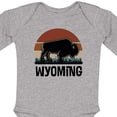 thumbnail image 4 of Inktastic Wyoming Buffalo Retro Sunset Boys or Girls Long Sleeve Baby Bodysuit, 4 of 5