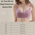 thumbnail image 3 of Dorinao 3Pc Women's Lace Underwire Bra Set – Adjustable Push-Up Support for Everyday & Training, Pink, 36D, 3 of 4