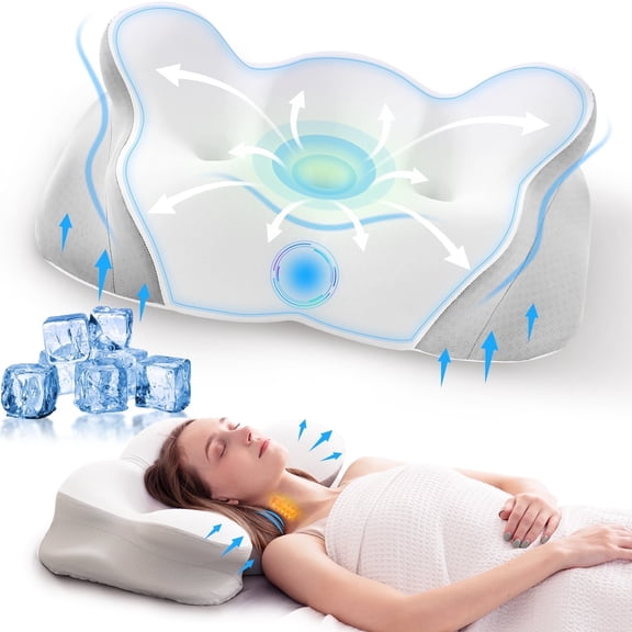 Cotiro Cervical Neck Pillow, Pillow for Neck Pain Relief, Memory Foam Neck Pillow, Adjustable Cervical Pillow Cozy Sleeping, for Neck And Shoulder Pain Relief, White, Adult, 24'', 2.64 Lb