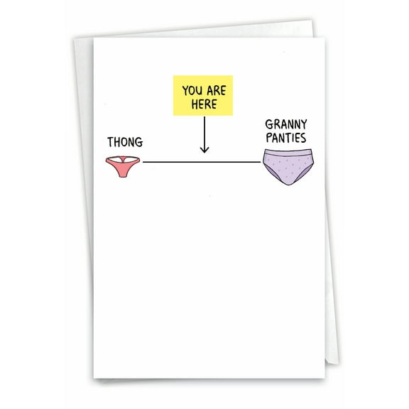 1 Funny Birthday Card with Envelope - Midlife Underwear C3338BDG