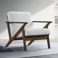 thumbnail image 4 of Omax Decor Zola Solid Wood and Fabric Upholstered Accent Armchair in White, 4 of 7