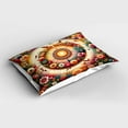 thumbnail image 2 of Ambesonne Floral Pillow Sham, Botanical Colorful Circle, 26" X 20", Orange Evergreen Pink, 2 of 2