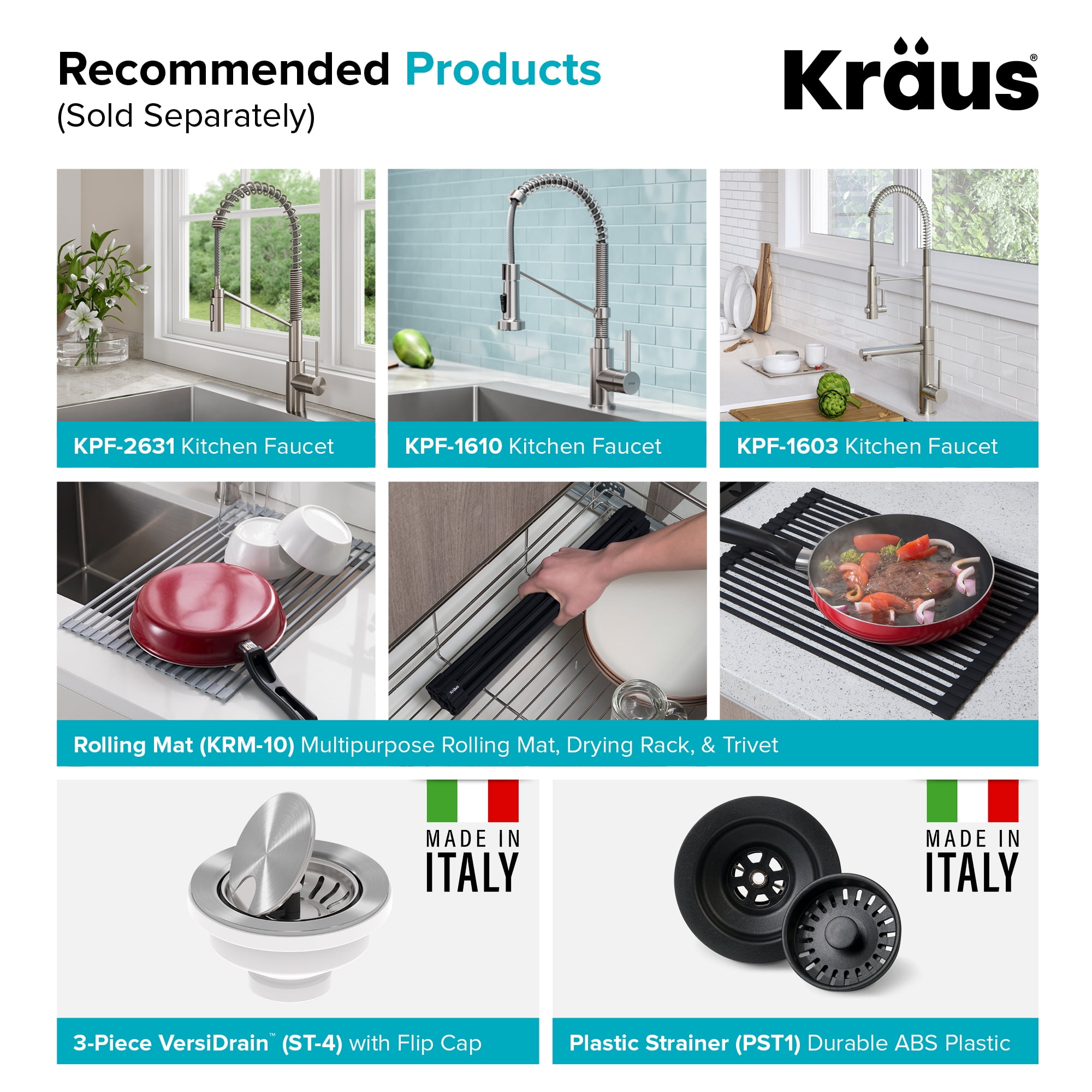 Kraus 33 Inch Undermount 50/50 Double Bowl Black Onyx Granite Kitchen Sink
