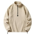 thumbnail image 1 of KIHOUT Sweatshirts Men's Fashion Fallow Half Zipper Solid Color Long Sleeve Carry Pockets High Collar Jacket KH/L5, 1 of 4