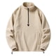 thumbnail image 2 of Blusa y camisas de cuello alto de manga larga para hombre, moda masculina, con media cremallera, color liso, manga larga, bolsillos, chaqueta de cuello alto, blusa para hombre, 2 of 4