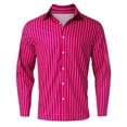 thumbnail image 4 of PEASKJP Black Button Down Shirt Mens Solid Long Sleeve Dress Shirts Stretch Cotton Business Shirt White Button Up Shirt Men Hot Pink 3XL, 4 of 5