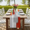 thumbnail image 4 of Table Runners 70 Inches Long Dress Scarves, Red Grey Farmhouse Coffee/Dining/Kitchen Table Decor, Holiday Table Runner, Abstract Geometric Color Block Oil Painting 13x70 Inch, 4 of 9