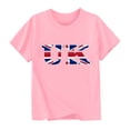 thumbnail image 2 of Chemisier à Manches Courtes à Col Rond Imprimé Drapeau Britannique pour Enfants, Tissu en Polyester, Tenue Décontractée pour l'École, Coupe Douce et Confortable, Haut Estival et Printanier Respirant, Lavable à la Machine, 2 of 5