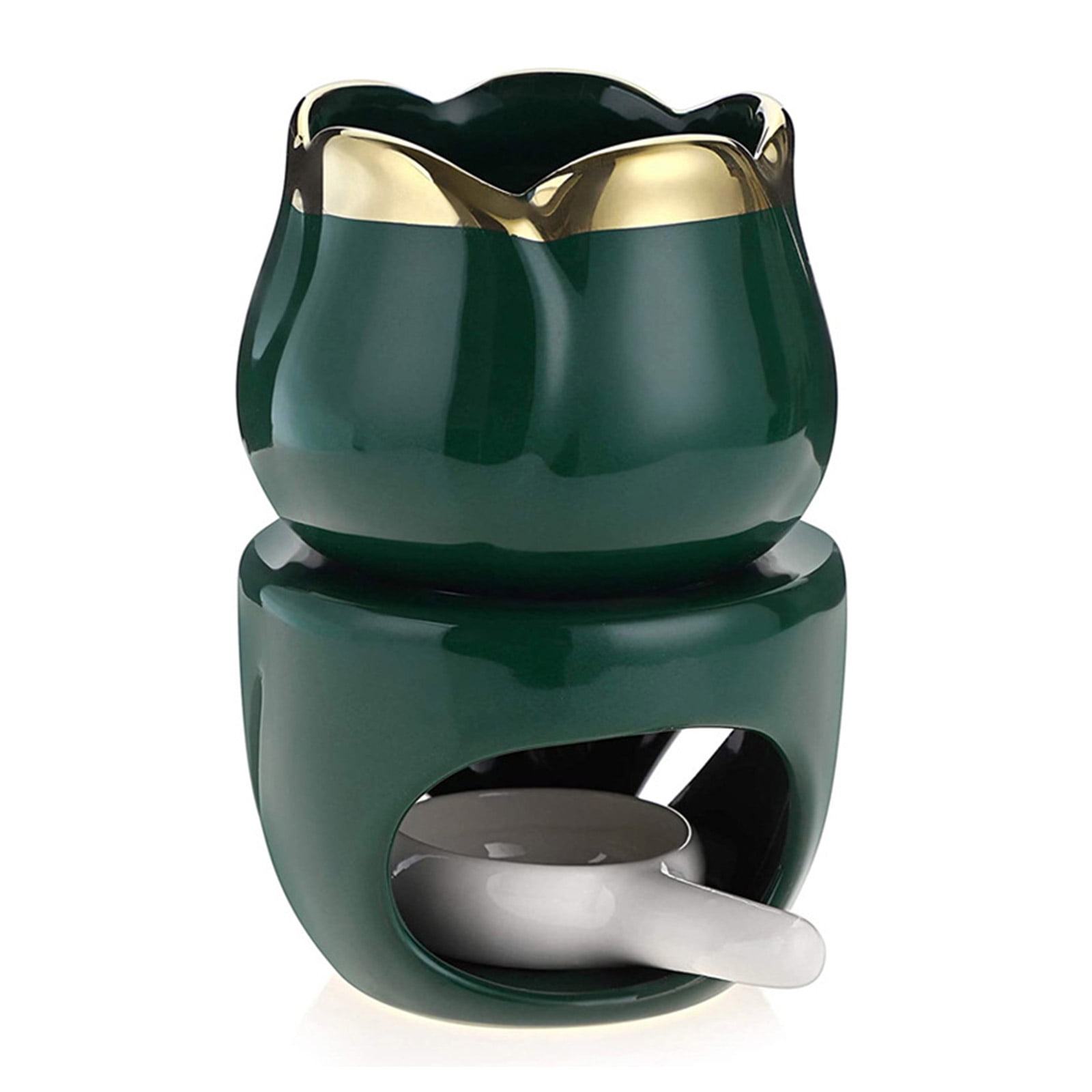 Ceramic Tealight Candle Holder Wax Warmer with Wax Spoon Essential Oil