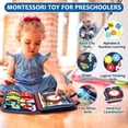 thumbnail image 2 of Busy Board Montessori Toy for 1 2 3 4 Years Old,Educational Activity Sensory Board Preschool Learning Fine Motor Skills Toys,Toddler Travel Toy for Plane Car,Gift for Boys Girls (Blue/P4), 2 of 6