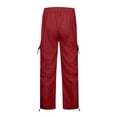 thumbnail image 4 of Evdexr Parachute Cargo Pants for Women Baggy Drawstring Sweatpants with Pockets Fall Winter Trendy Y2k Joggers Wide Leg Lightweight Loose Fit Trousers S, 4 of 6