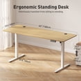 thumbnail image 2 of Gylador Electric Standing Desk, 63''x24'' Height Adjustable Desk with Memory Preset, Stand up Desk with Electric Lift, Electric Desk for Home, Computer Desk, Office Desk, 3 Boards, Oak, 2 of 8