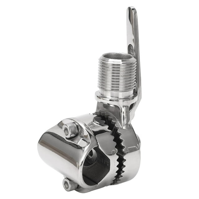 Soporte de antena VHF marina de acero inoxidable 316 con trinquete ajustable para rieles de 7/8 a 1 pulgada