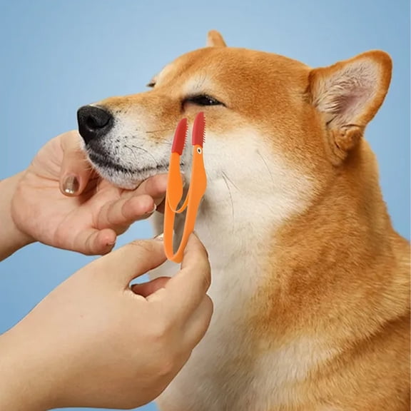 Pet Tear Stain Remover 1-pack Pet Eye Combs Soft Flexible Tear Stain Removers for Dogs Cats Reusable Pet Grooming Accessories Tear Stain Brush,Orange