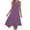Purple, variant on Kmdttou Women Summer Casual Short Sleeve Dresses Print Sleeveless Pocket Irregular Hem Round Neck Dress (Size:S-2XL)
