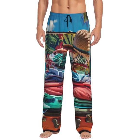 Vsdgher Tropical Vacation Essentials Mens Pajama Pants Sleep & Lounge Pants, PJ Pants-Small