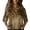 Khaki, variant on Women's Seven Quarter Sleeve Retro Shirt Women's Satin Printed Seven Quarter Sleeve Shirt Vacation Style Shirt