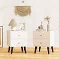 thumbnail image 2 of Costway Nightstand Set of 2, 2 Storage Drawers, Small Accent Table with Golden Knobs, 2 of 10