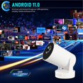 thumbnail image 2 of Mini Proyector Portátil Con Alcance Ultracorto Wifi 6 Y Bluetooth 5.4 4K Compatible Con Android 11 Proyector Inteligente Con Más De 4000 Aplicaciones Integradas Control Remoto Altavoz Base Keystone Au, 2 of 5