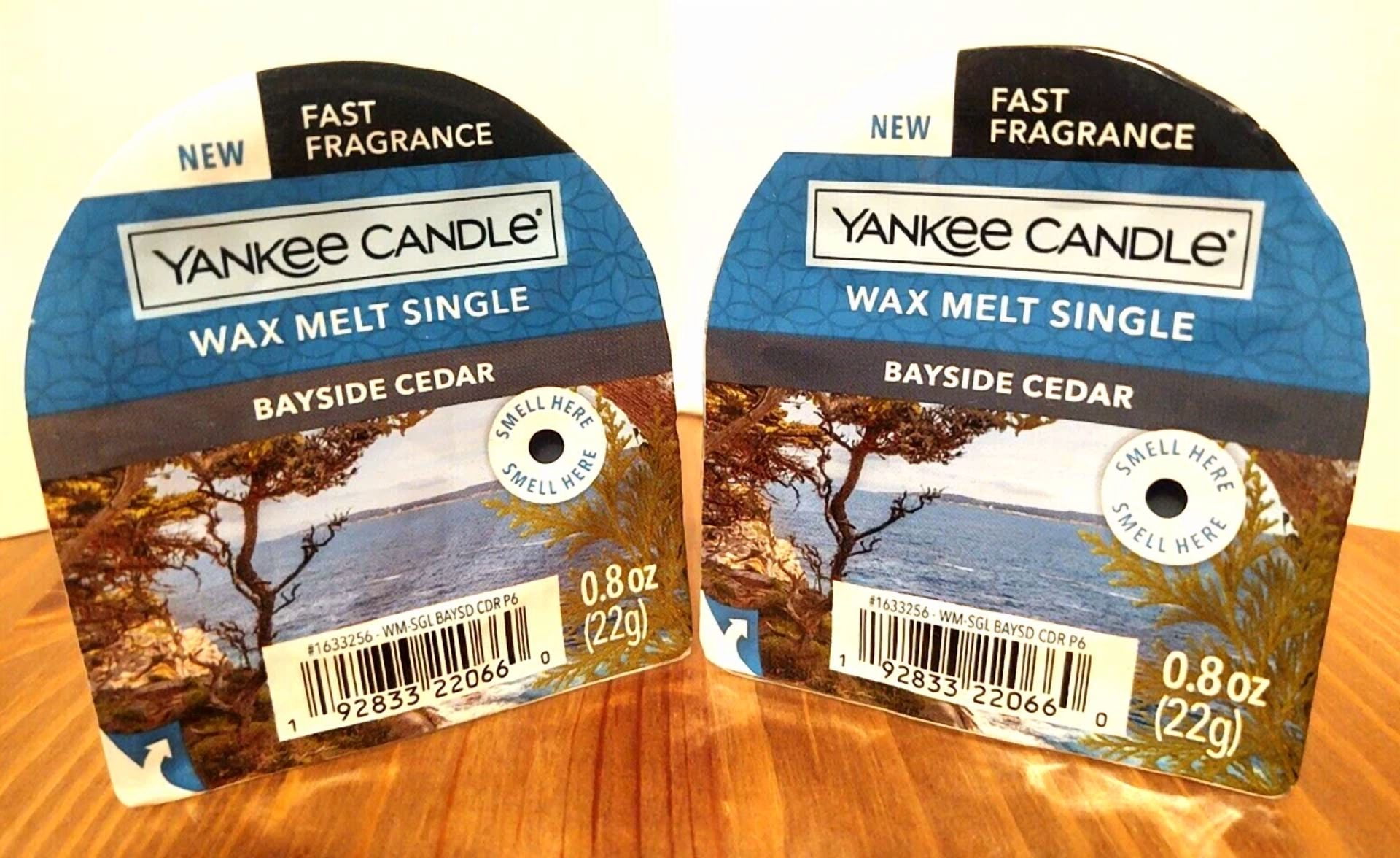 Yankee Candle Bayside Cedar Wax Melt Tart Singles X 2 0.8 Oz Each New