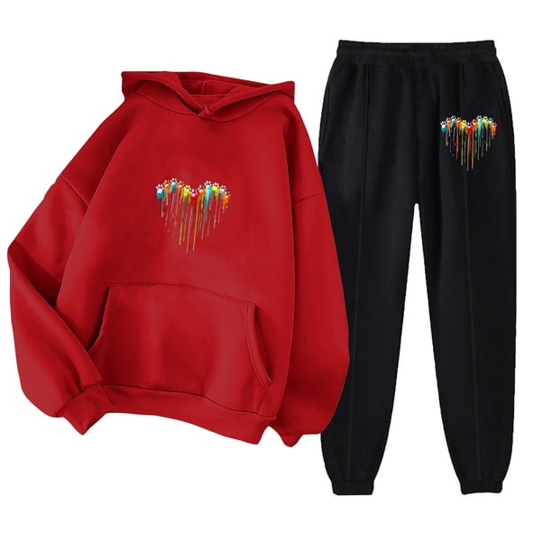 Puntoco Sudadera Con Capucha Para Mujer Sudadera De Manga Larga Con Bolsillo Pantalones De Moda Para Mujer Conjunto De Sudadera Estampada Liquidación Puntoco Puntoco-507