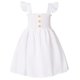 thumbnail image 1 of Vestido JEELLIGULAR 2T blanco con botones con volantes para niños pequeños, verano, 1 of 5