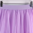 thumbnail image 6 of BRGZLK Women's Tulle Skirt Summer Casual Solid Color Asymmetrical Ruffle Mesh Breathable Tiered Trendy Elastic High Waist Fairy Skirt Costume Purple Free Size, 6 of 6