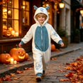 thumbnail image 4 of Boys Girls Cartoon Dragon Cosplay Pajamas, Full Zip Loose Animal Playsuit, Warm Fleece for Halloween Costume Parades Sky Blue 100, 4 of 4