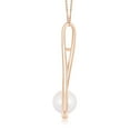thumbnail image 2 of ANGARA Solitaire Japanese Akoya Cultured Pearl Cradle Pendant in 14K Rose Gold for Women | June Birthstone, Birthday, Anniversary, Jewelry Gift for Women | Pearl Necklace, 2 of 8