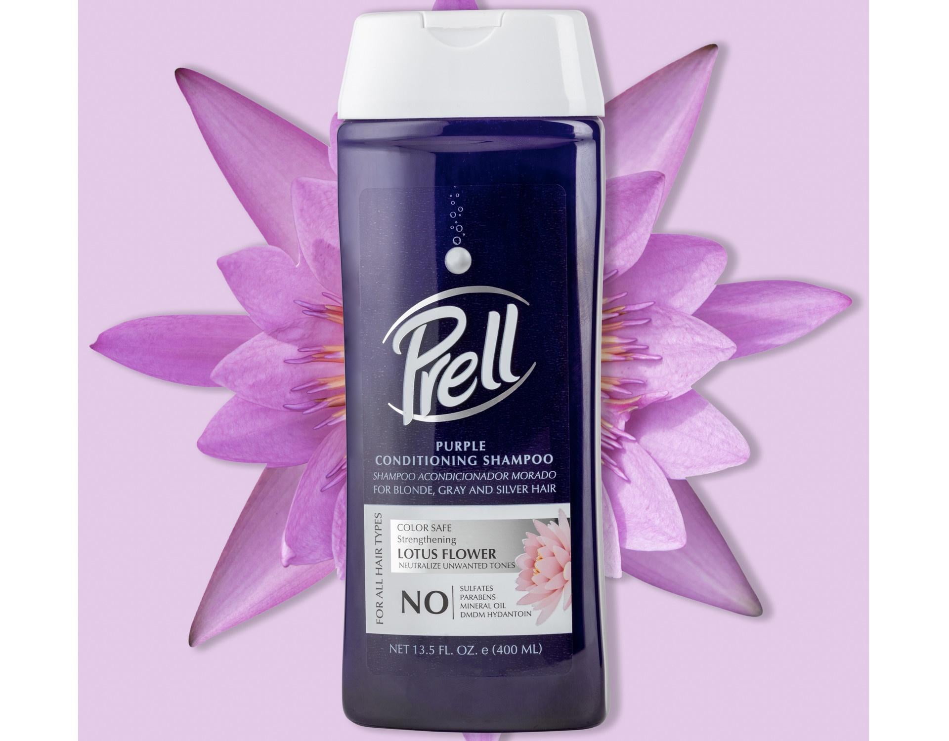Prell Lotus Flower Color Safe Strengthening Purple Conditioning Shampoo for All Hair Types, 13.5 fl.oz - 2 Pack