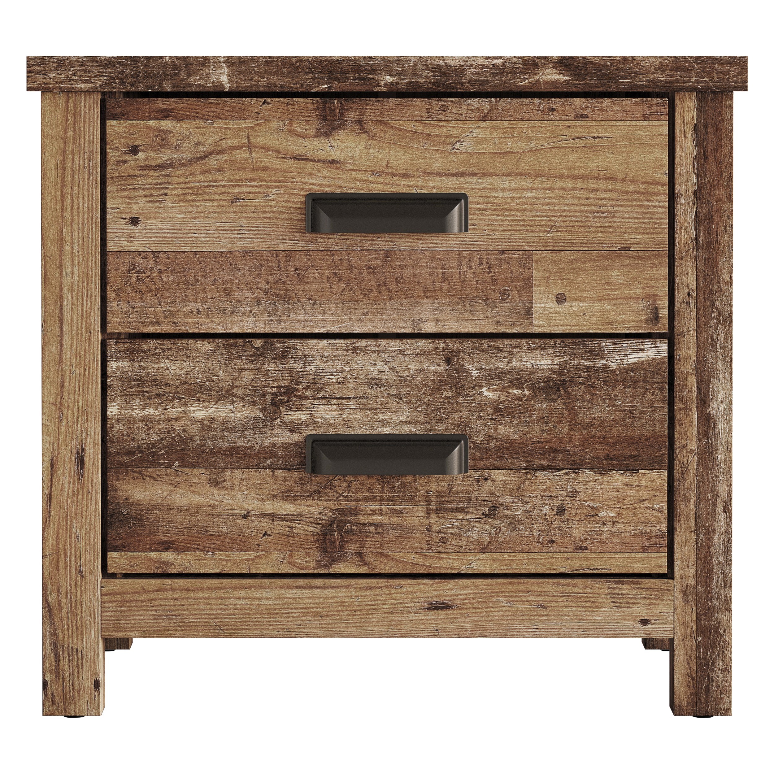 Home Design Racine 2 Drawer Nightstand, Vintage Oak