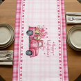 thumbnail image 5 of Table Runners 70 Inches Long Dress Scarves, Valentine's Day Farmhouse Coffee/Dining/Kitchen Table Decor, Holiday Table Runner, Pink Love Hearts Car Romantic Checked 13x70 Inch, 5 of 9