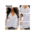 thumbnail image 3 of JustVH Women Lace Sexy Deep V Neck Shirts Long Sleeve Low Cut Top, 3 of 4