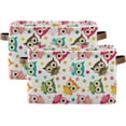 thumbnail image 7 of Large Foldable Storage Bin Cute Colorful Bird Owls Fabric Storage Baskets Collapsible Decorative Baskets Organizing Basket Bin with PU Handles for Shelves Home Closet-1Pack Decor Gifts, 7 of 7