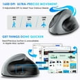 thumbnail image 5 of Silent Ergonomic Optical Vertical Wireless Mouse Rechargeable 2.4GHz + Bluetooth Type-c 2.4G Silver Black Charging Model, 5 of 6
