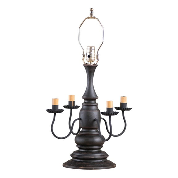 Irvins Country Tinware Harrison Lamp Base in Black