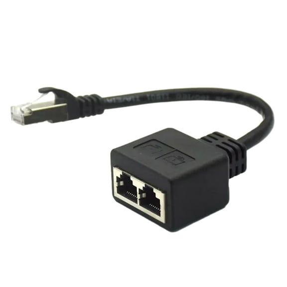 Adapter Cord Ethernet Splitter 1 to 2 Cable for Cat 7 LAN Ethernet Connector