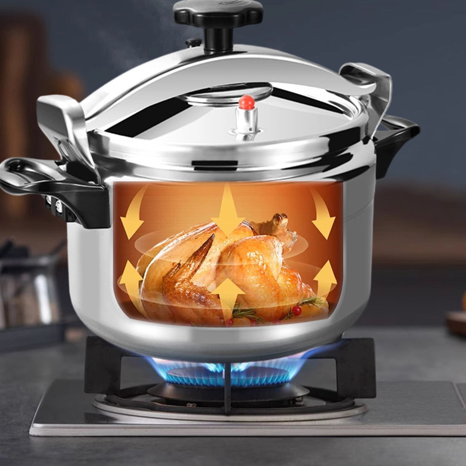 3L Mini Pressure Cooker Aluminum Alloy Lightweight Portable Flat Bottom Pot With Secure Handles For Efficient Home Cooking