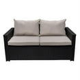 thumbnail image 2 of Serta Laguna Brown Wicker Outdoor Patio Furniture Collection Storage Sofa & Coffee Table Set Black Wicker, 2 of 10