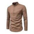 thumbnail image 1 of Camisa Slim Fit Cuello Mao Manga Larga Hombre Vestir Casual, 1 of 7