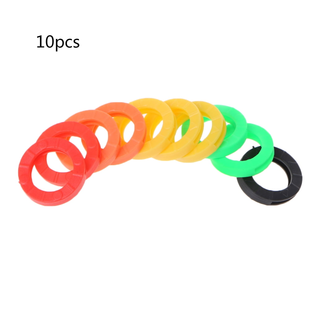 10Pcs Candy Color Hollow Silicone Key Cap Covers Topper Keyring Circle Holder$T 