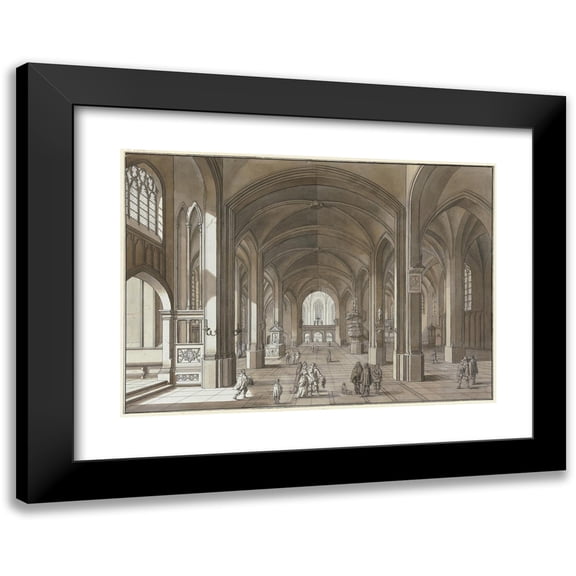 Johann Ludwig Ernst Morgenstern 14x11 Black Modern Framed Museum Art Print Titled - View of Lettner and Choir of a Three -Aisled Gothic Church
