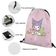 thumbnail image 5 of Kuromi And My Melody Drawstring Backpack Water Resistant String Bag Sackpack Cinch for Sports, Gym, Travel, Swimming, Yoga, Beach, 5 of 7