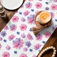 thumbnail image 4 of Table Runner - 108 Inch Long, Purple Pink Spring Floral Kitchen Dining Table Runner Dresser Scarves, Summer Botanical Flower Farmhouse Decor for Coffee Tables Wedding Party Banquet, 4 of 8