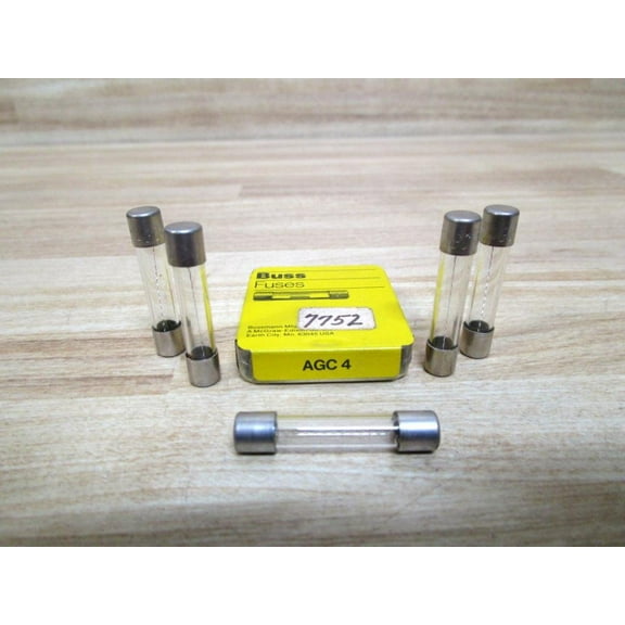 Bussmann - Cooper 5 Count 4 Amp AGC Glass Tube Fuses AGC4