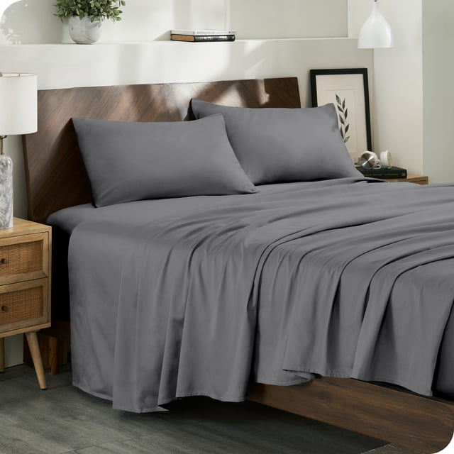 Bare Home Ensemble de Draps 100 % Coton Biologique - Tissage Satin
