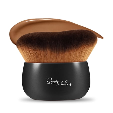 Tanning Brush DUAIU Makeup Brushes Kabuki Self-tanning Brush for Liquid Cream and Powder Face Makeup for Body & Leg Makeup (Black)