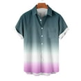 thumbnail image 3 of KyCheLot Button down Shirt for Men Gradient Color Prinetd Summer Short Sleeve Lapel Beach Shirt Streetwear, 3 of 4