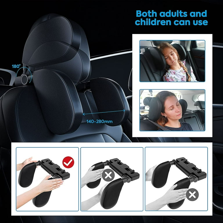 Headrest Car Soft Memory Foam Retractable Removable Neck Support Car Seat Side Headrest Pillow 180 Adjustable Neck Support