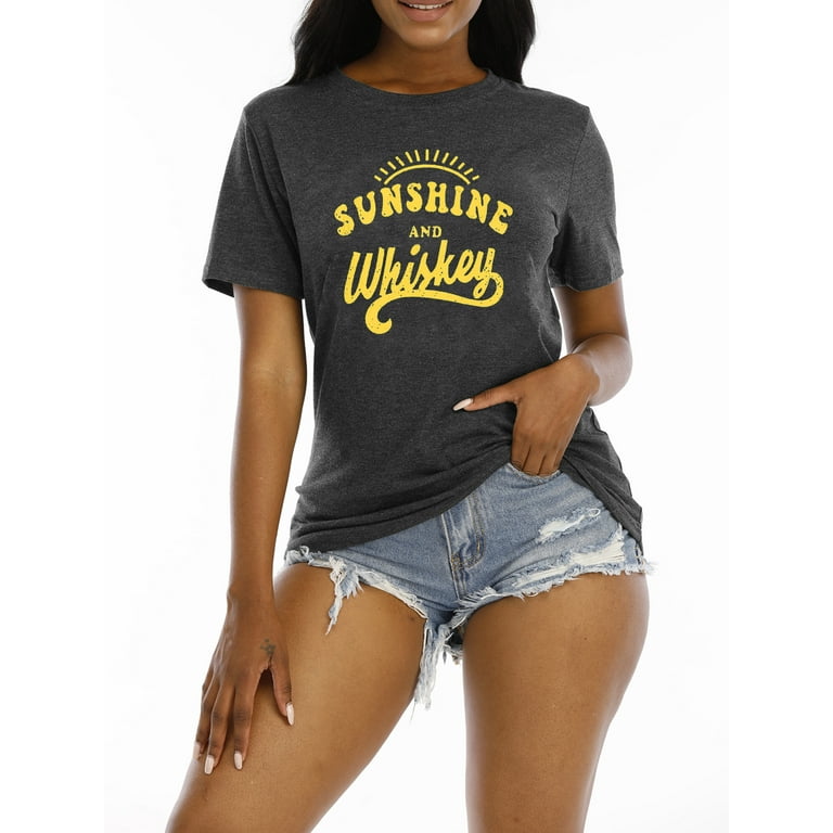 Sunshine And Whiskey T-Shirt Fun Summer Tee Sunshine And Whiskey T-Shirt Fun Summer Tee